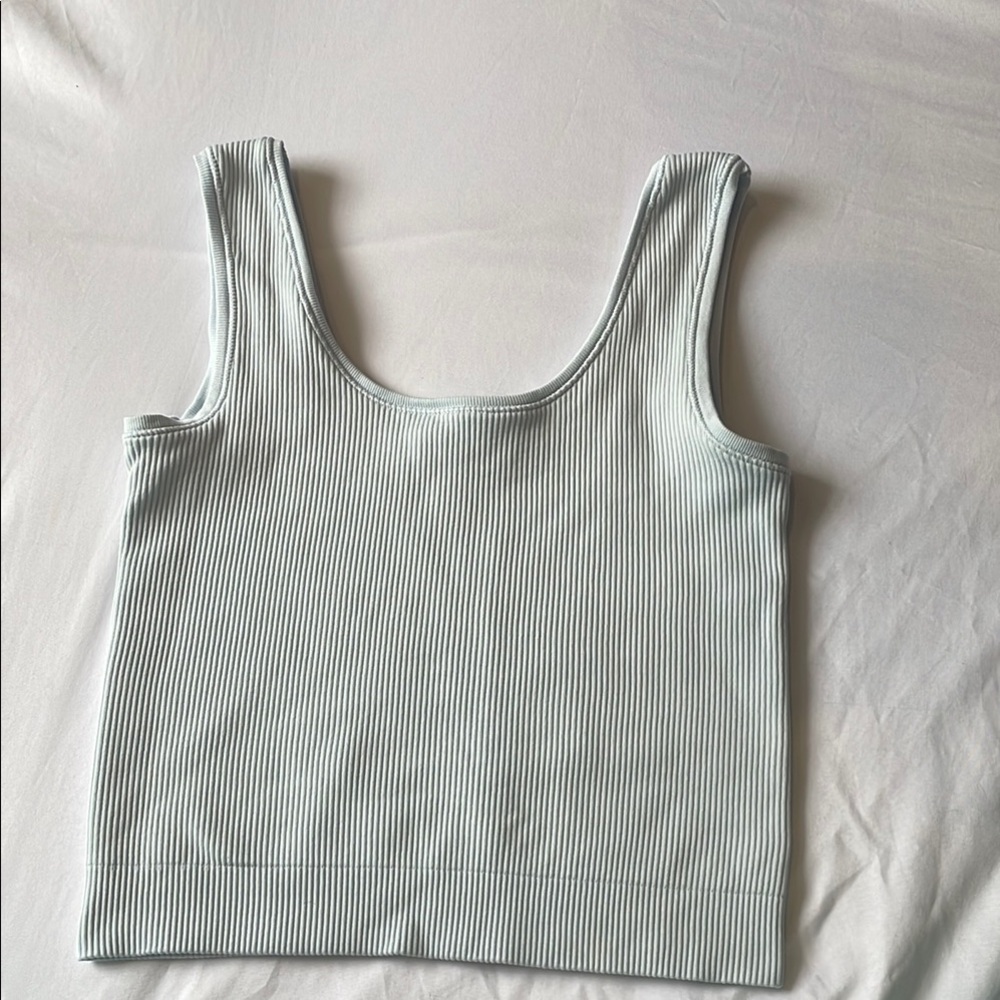 Athleta Girl Cropped Ribbed Tank Top - Light Blue